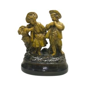 Vintage Borghese‎ Boy & Girl Figurine Richmond Art Co. Children Statue